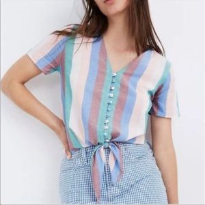 Madewell Novel Tie Top Front Button